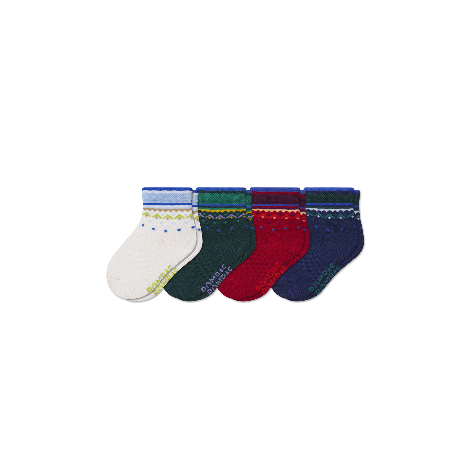 Toddler Lightweight Calf Sock 4-Pack - red pine mix L [10214]