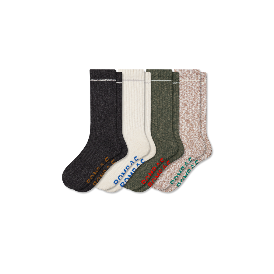 Men's Chunky Ragg Calf Sock 4-Pack - Light Travel Cushion