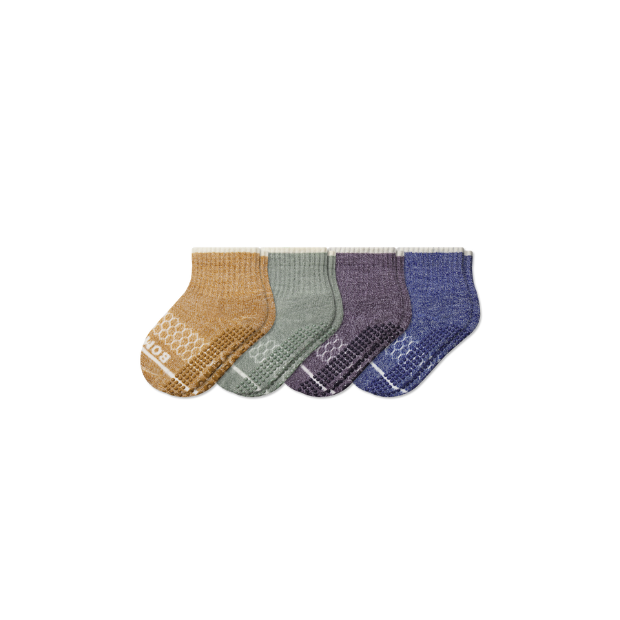 Toddler Merino Wool Blend Gripper Calf Sock 4-Pack - Easy Studio Support