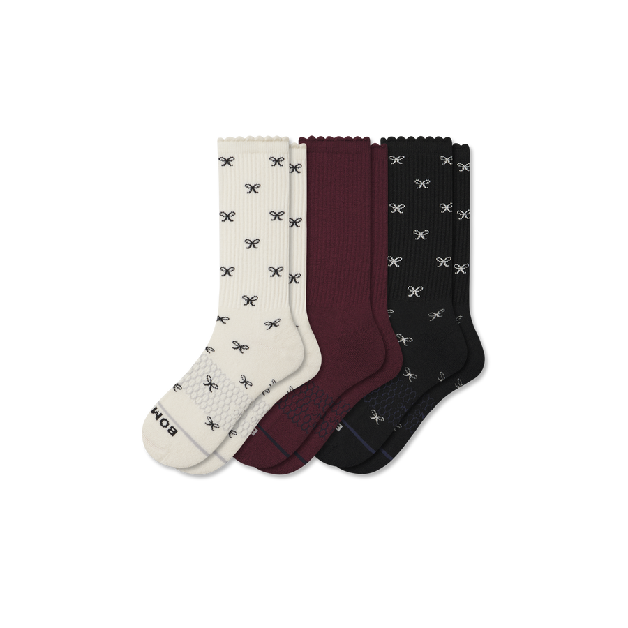 Women's Merino Wool Blend Calf Sock 3-Pack - Daily Court Support