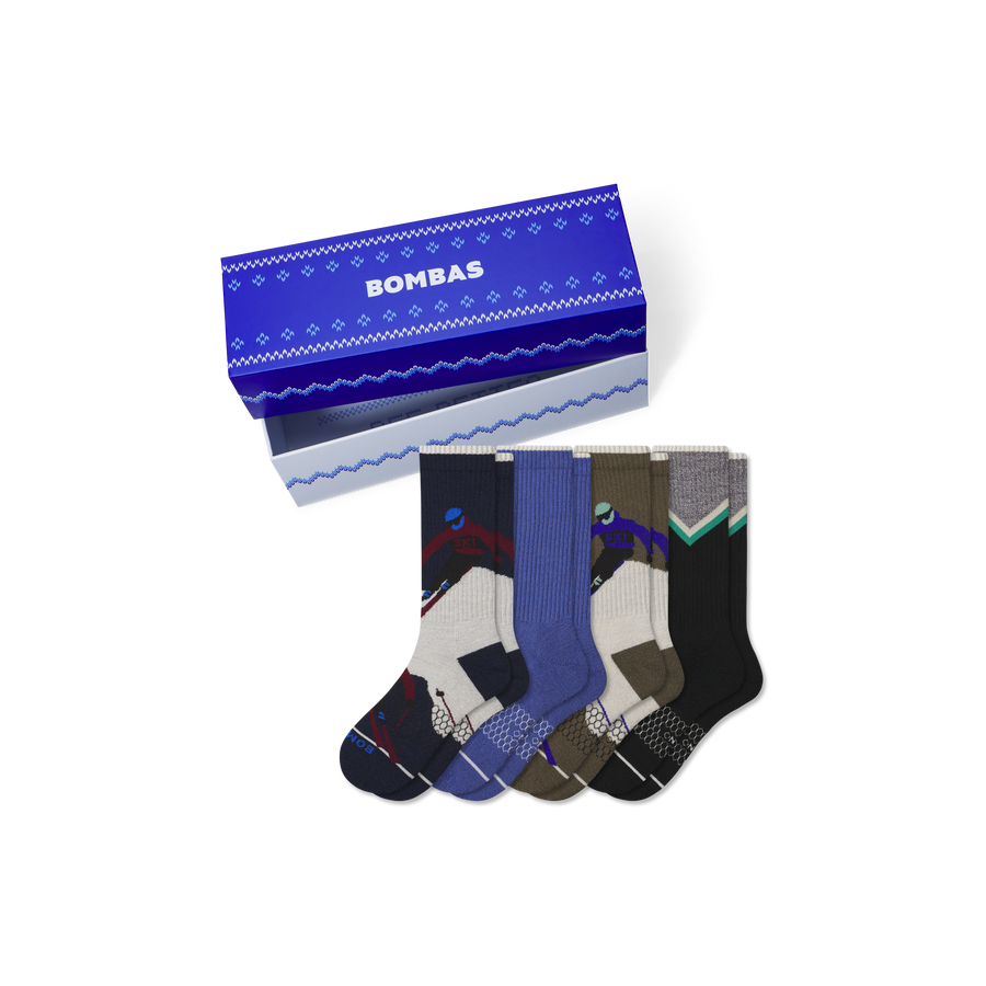 Men's Merino Wool Blend Calf Sock 4-Pack Gift Box - Daily Stash Setup