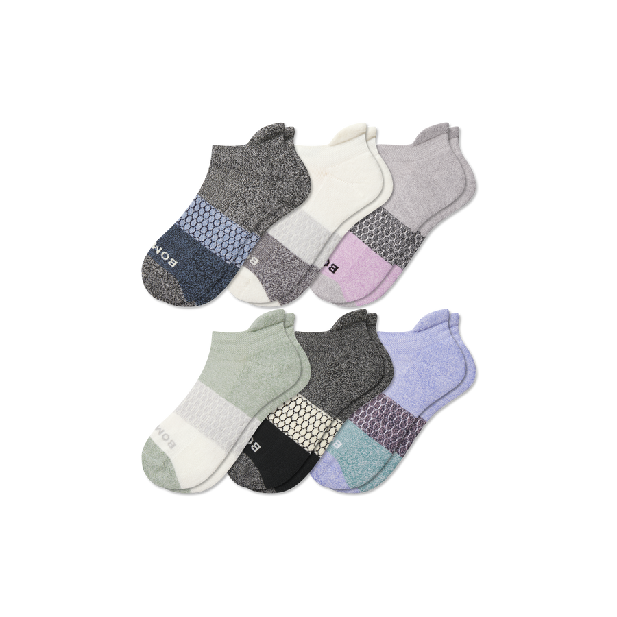 Youth Tri-Block Ankle Sock 6-Pack - Studio Court Support