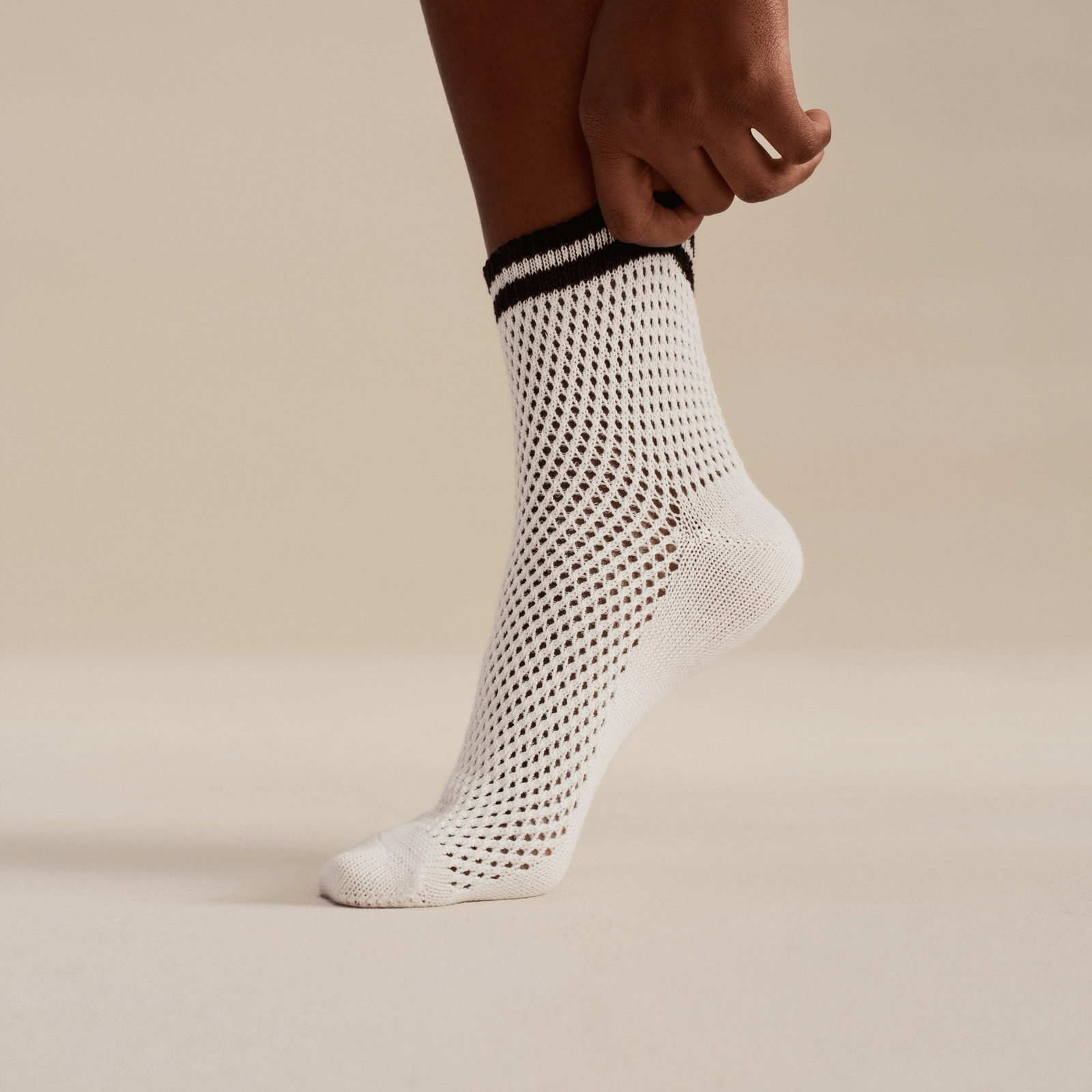 Open Knit Quarter Socks - White [LIFESTYLE] [10427]