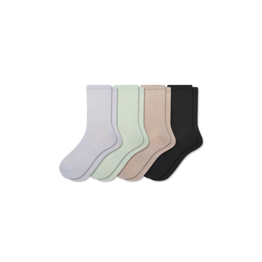 Women's Featherweight Rib Half Calf Sock 4-Pack - Steady Studio Support
