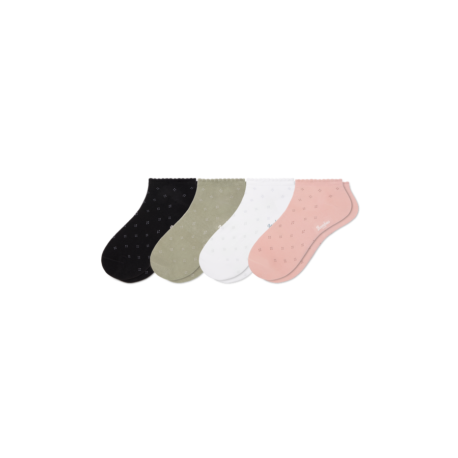 Women’s Scallop Lightweight Ankle Sock 4-Pack - Weekend Shift Wear