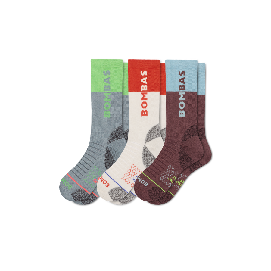 Men's Merino Wool Blend Hiking Calf Sock 3-Pack - Light Lounge Move