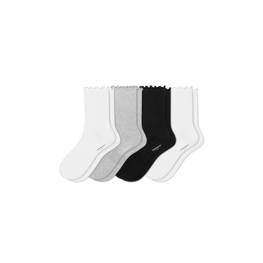 Women's Ruffle Rib Half Calf Sock 4-Pack - Trail Office Comfort