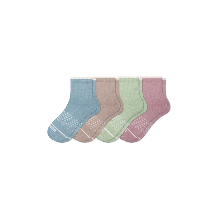 Women's Merino Wool Blend Quarter Sock 4-Pack - Trail School Support