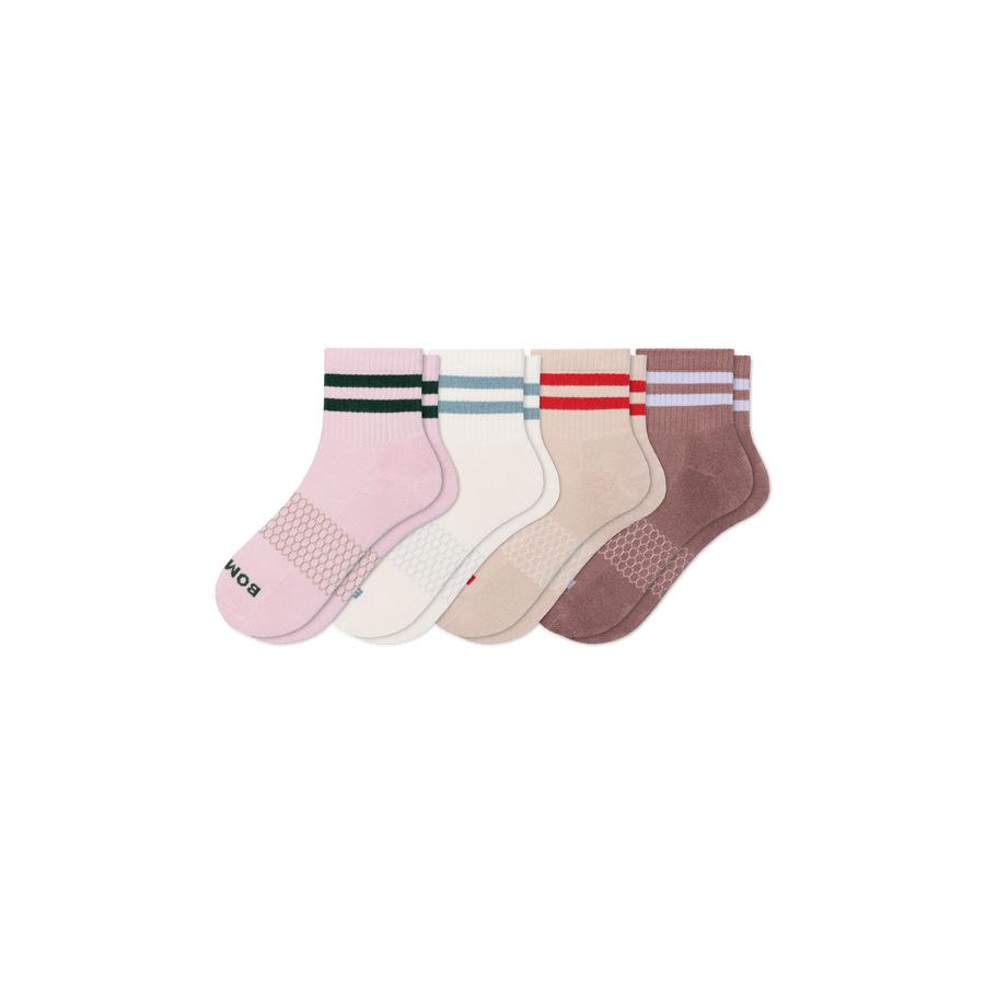 Women's Vintage Stripes Quarter Sock 4-Pack - Active Weekend Rotation