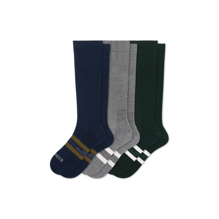 Everyday Compression Knee High Socks (15-20mmHg) - Navy Forest Mix L [11497]