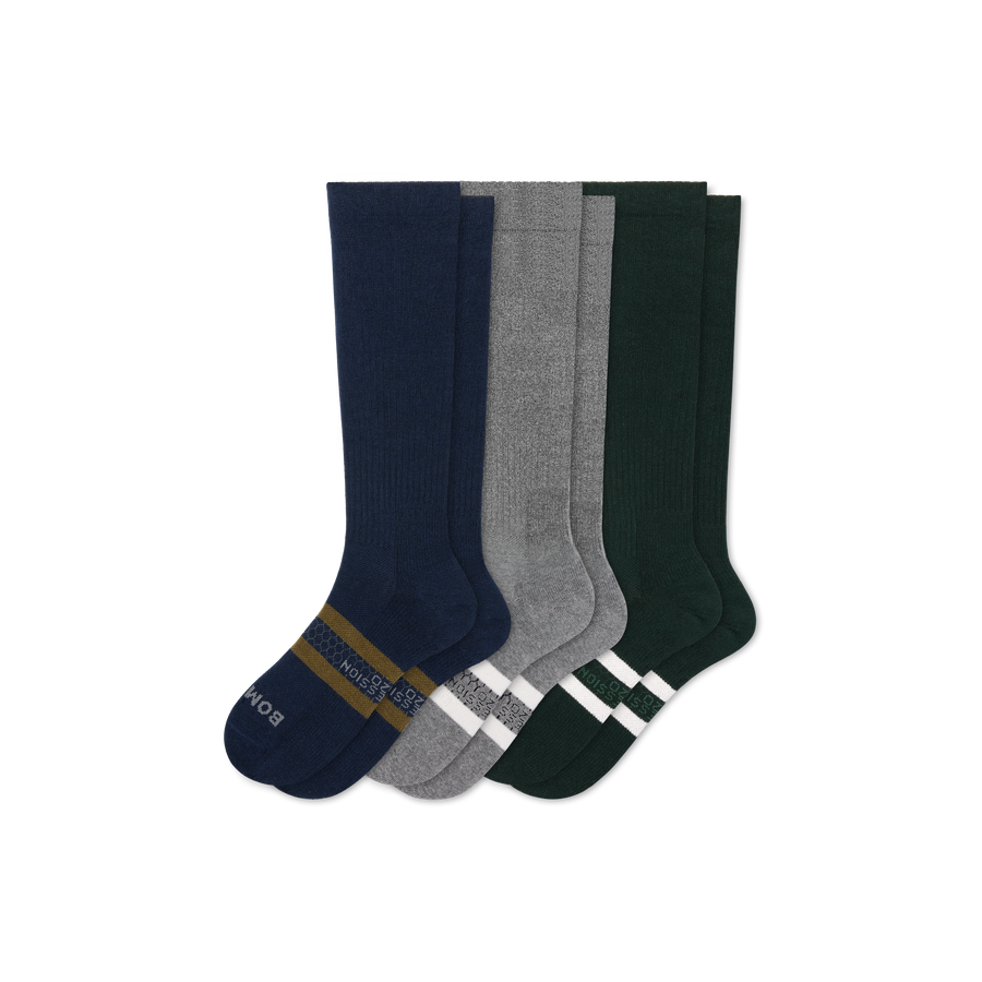 Men's Everyday Compression Knee High Sock 3-Pack (15-20mmHg) - Support Stride Fit