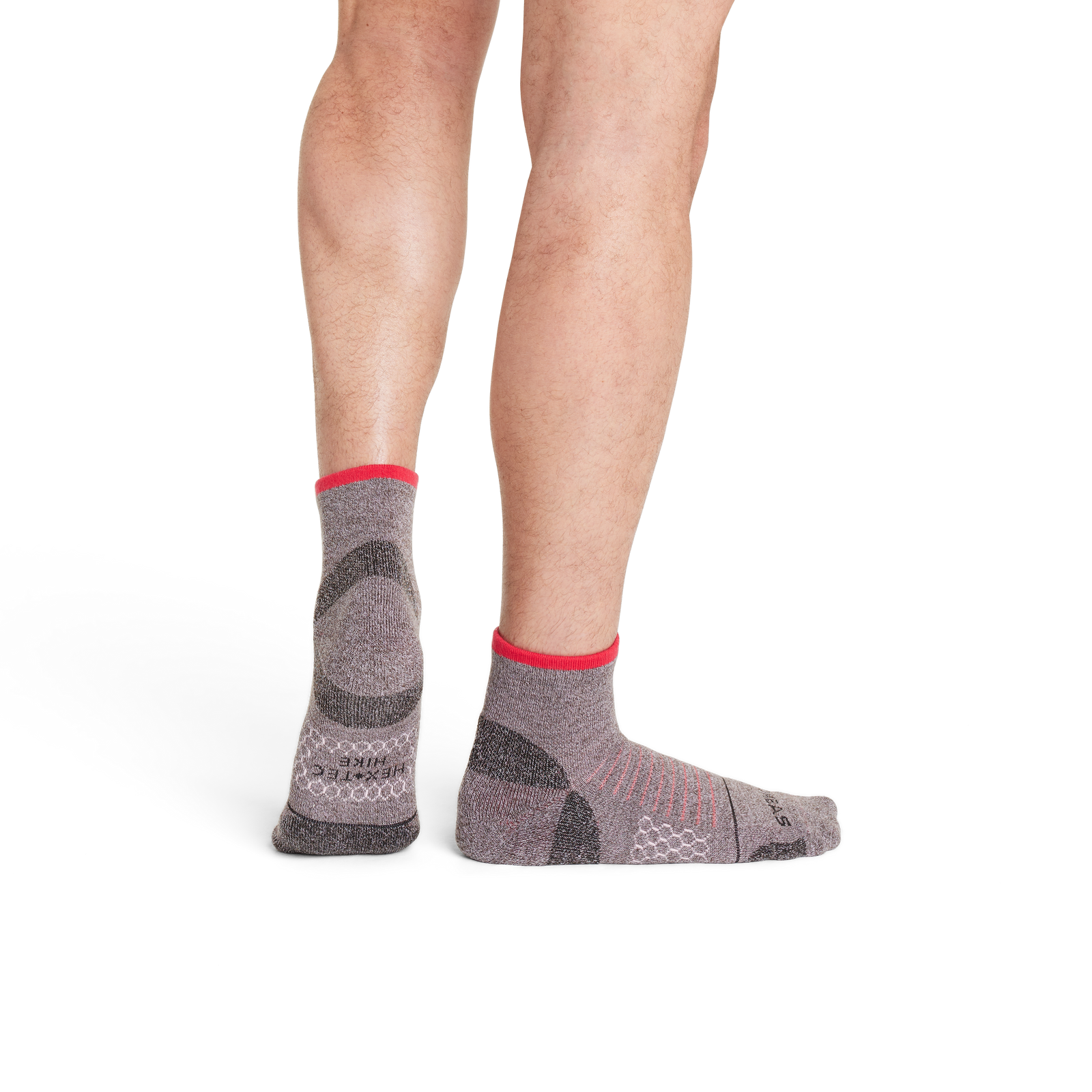 Merino Wool Hiking Quarter Espresso Lilac Petal MO2