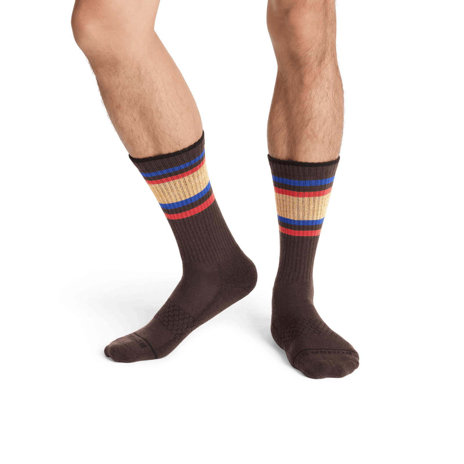 Solid Marl Colorblock Merino Calf Sock Espresso MO2
