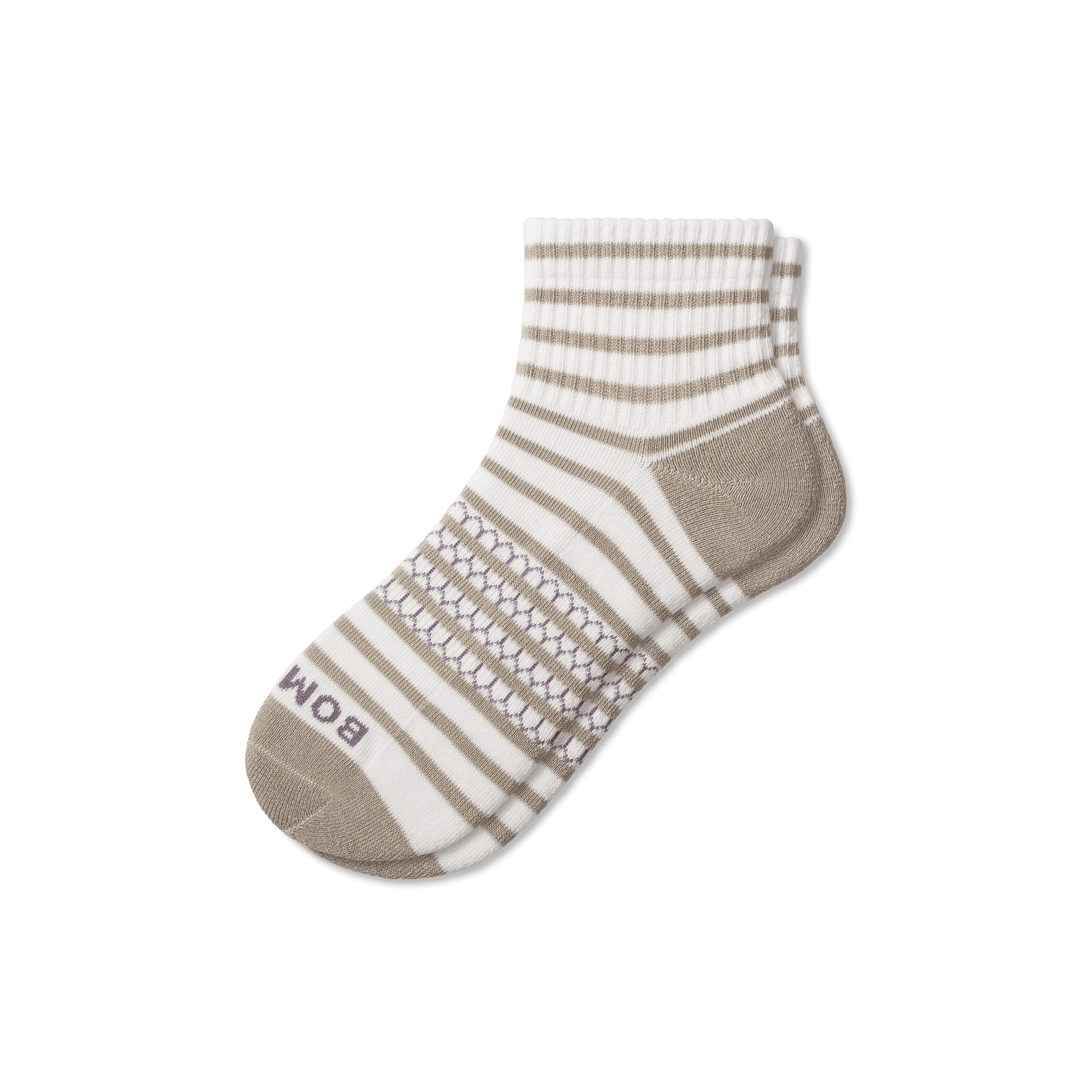 Striped Quarter Socks washedtaupe-layflat-1-transparent