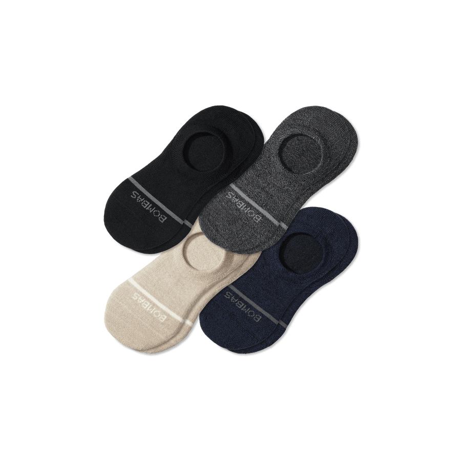 Men's Lightweight Merino Wool Blend No Show Sock 4-Pack - Cushion Studio Rotation