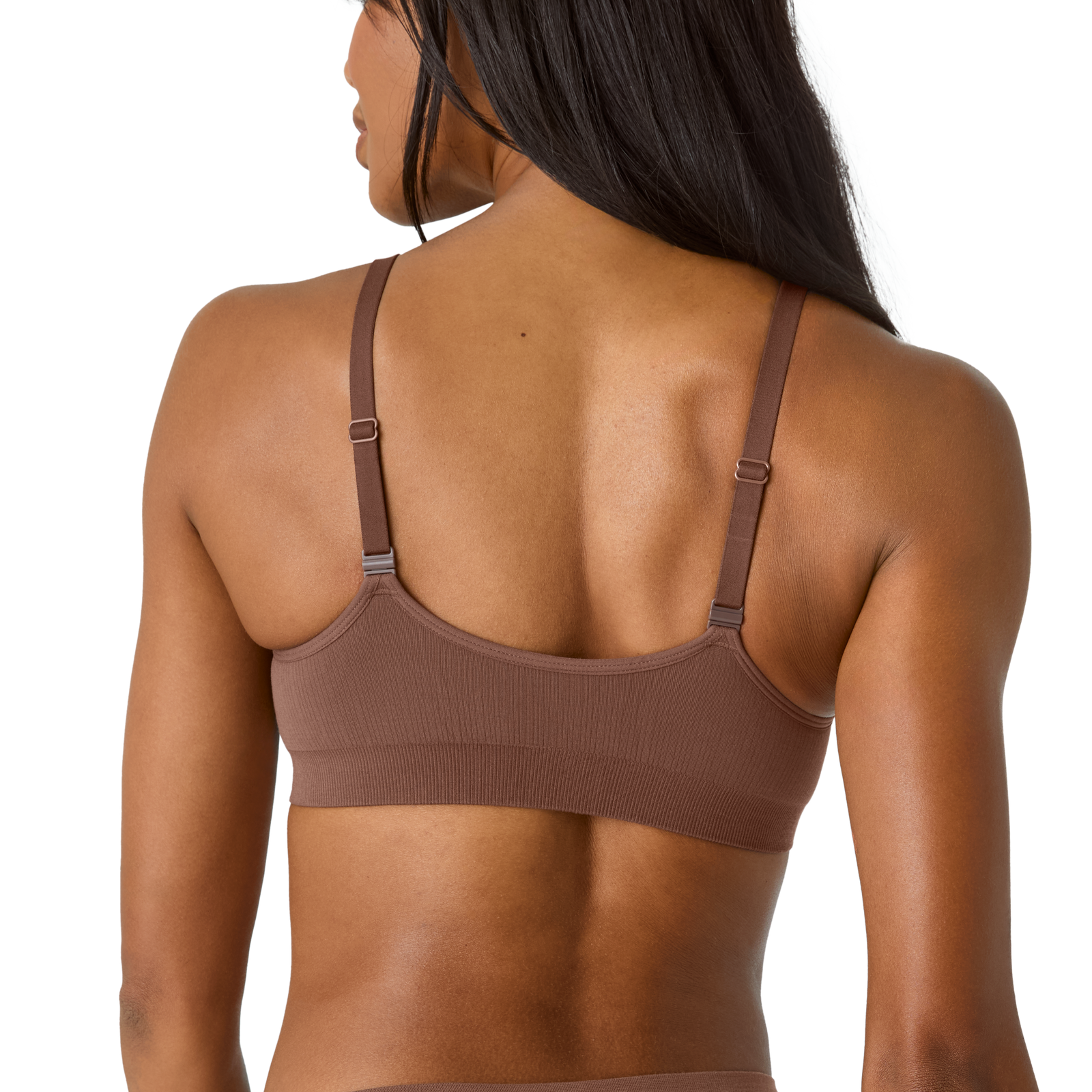 Ribbed Seamless Scoop Bralette - Hickory WO2 [7729]