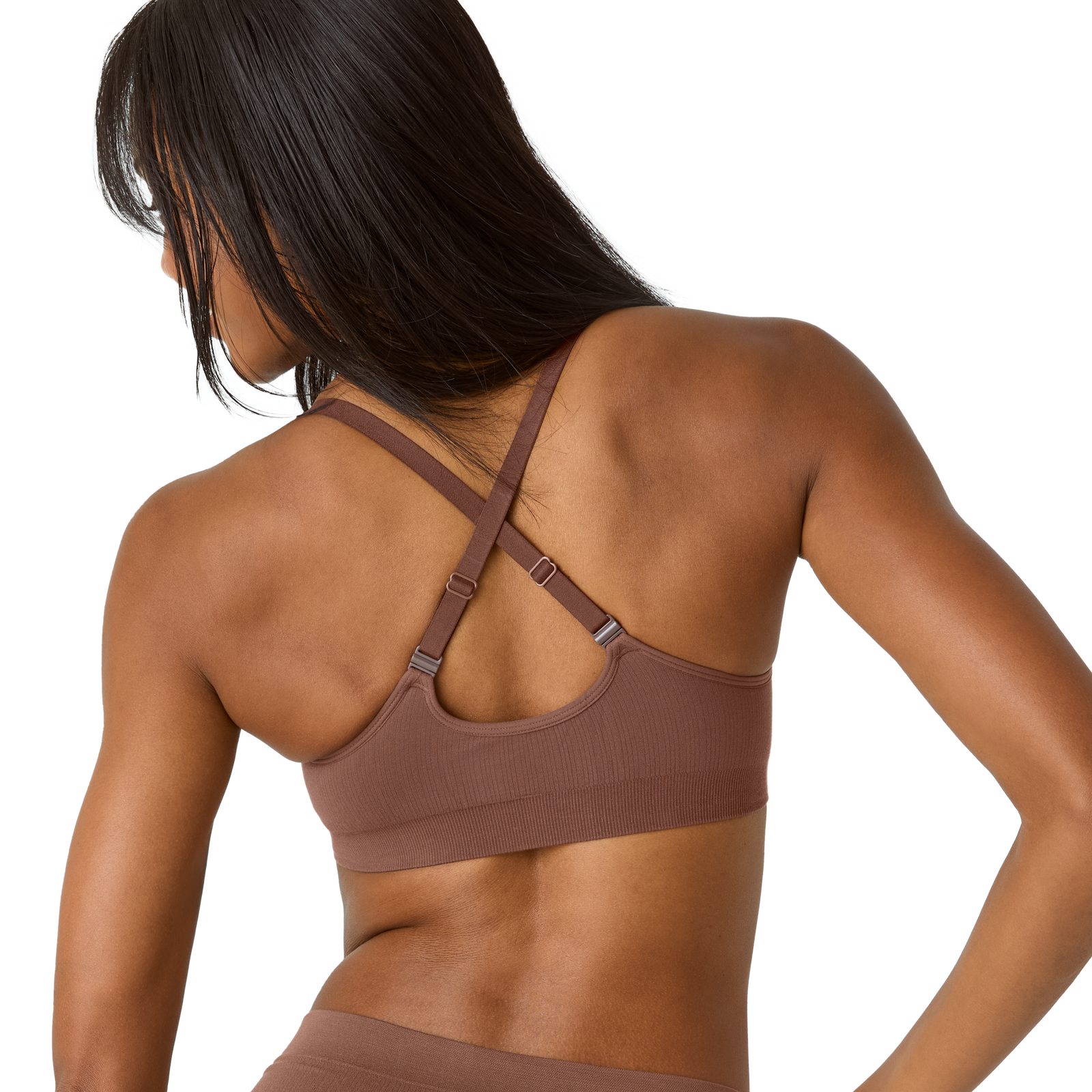 Ribbed Seamless Scoop Bralette - Hickory WO3 [7729]