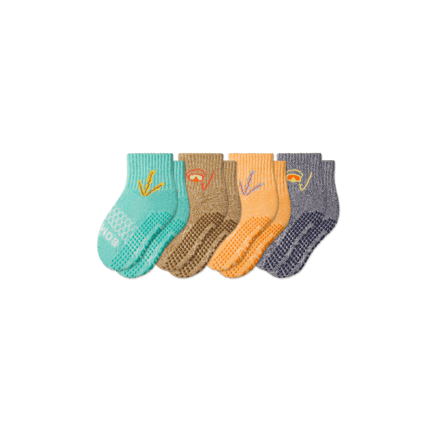 Toddler Aquatic Gripper Calf Sock 4-Pack - Everyday Crew Fit