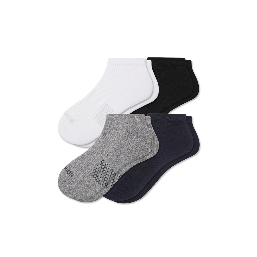 Men's Modern Rib Ankle Sock 4-Pack - Steady Court Comfort