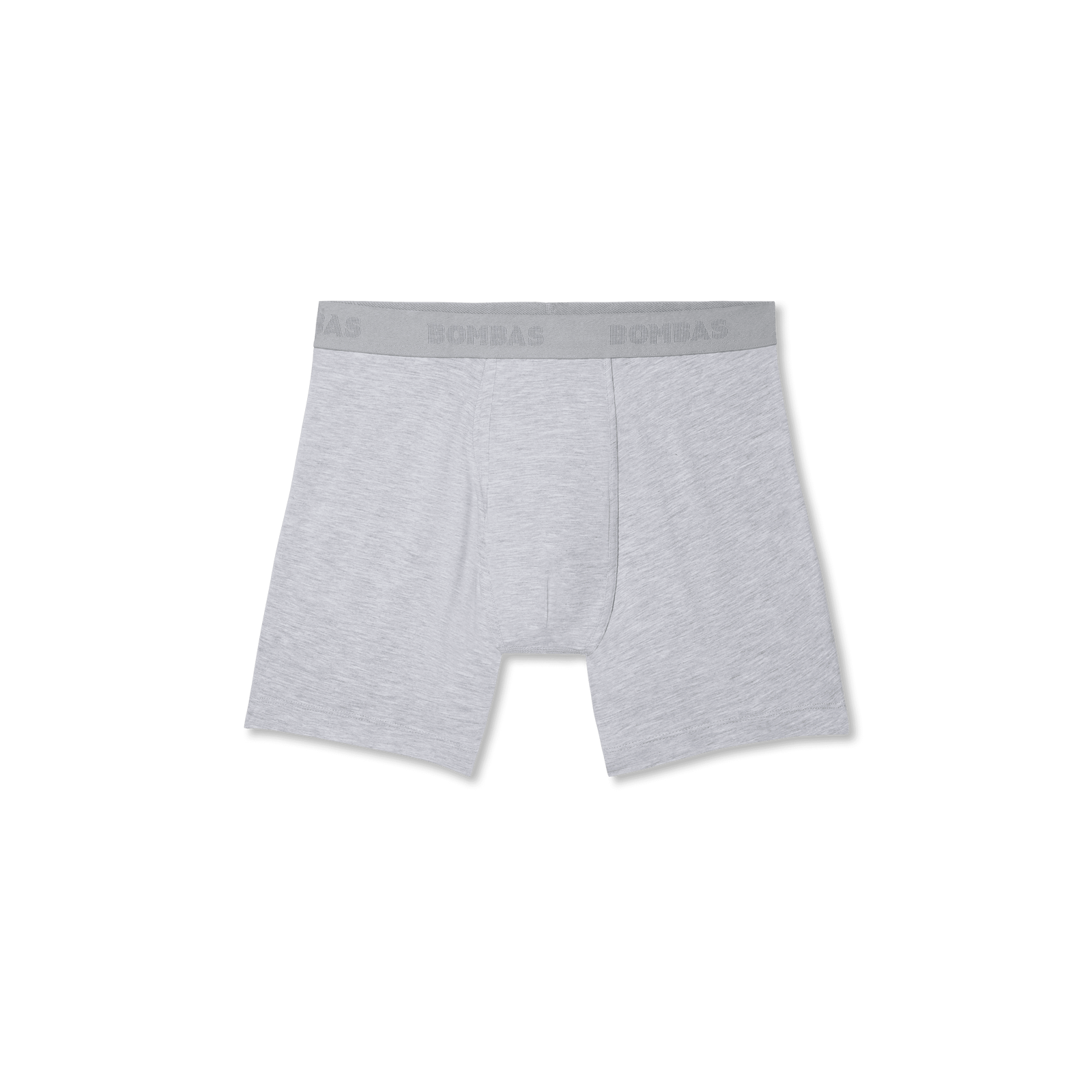 Men's Cotton Modal Blend Boxer Brief - Classic Fly - Medium Heather Grey L Front [8470]