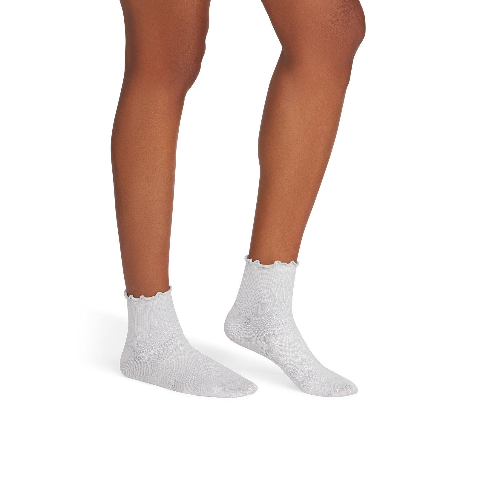 Wicked Ruffle Quarter Socks - silver WO1 [8494]