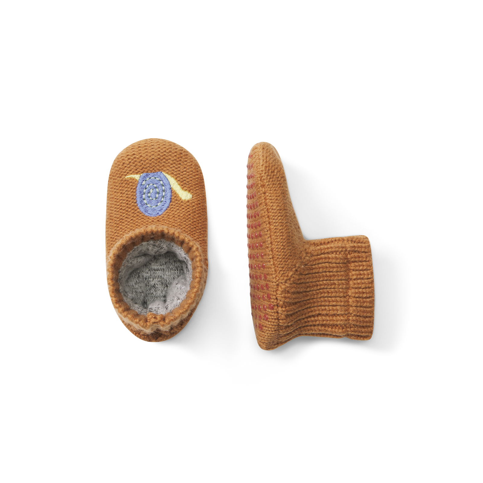 Baby Embroidered Gripper Slipper DESERT-SNAIL-layflat-1-transparent