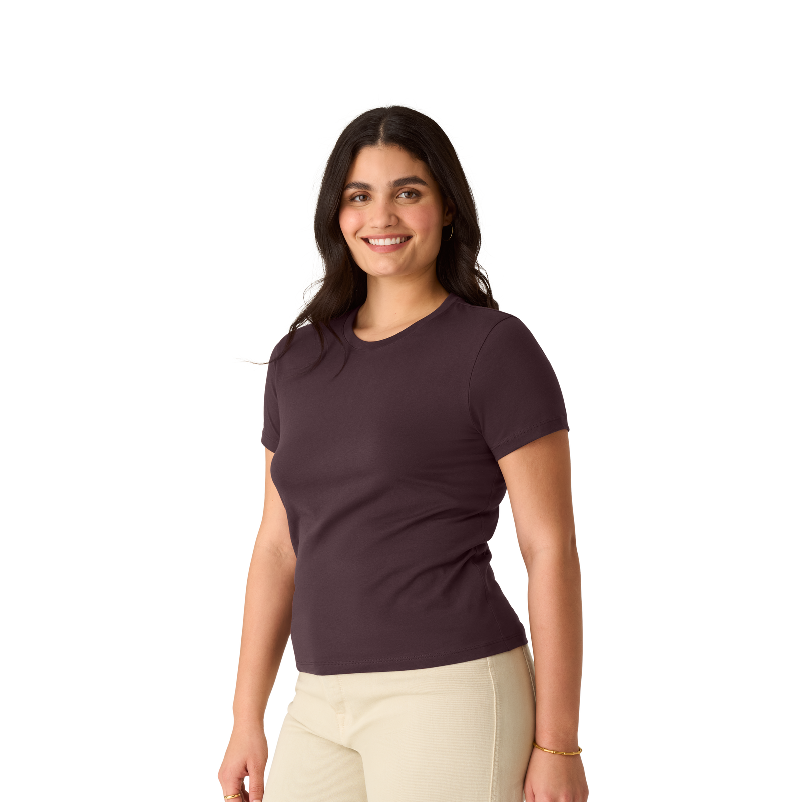 Women's Pima Cotton Slim Crew Neck T-Shirt - All Spice WO1 [8528]