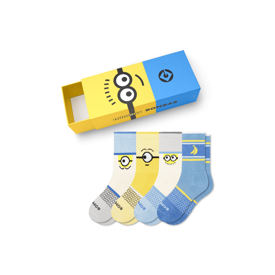 Youth Minions Calf Sock 4-Pack Gift Box - Home Setup