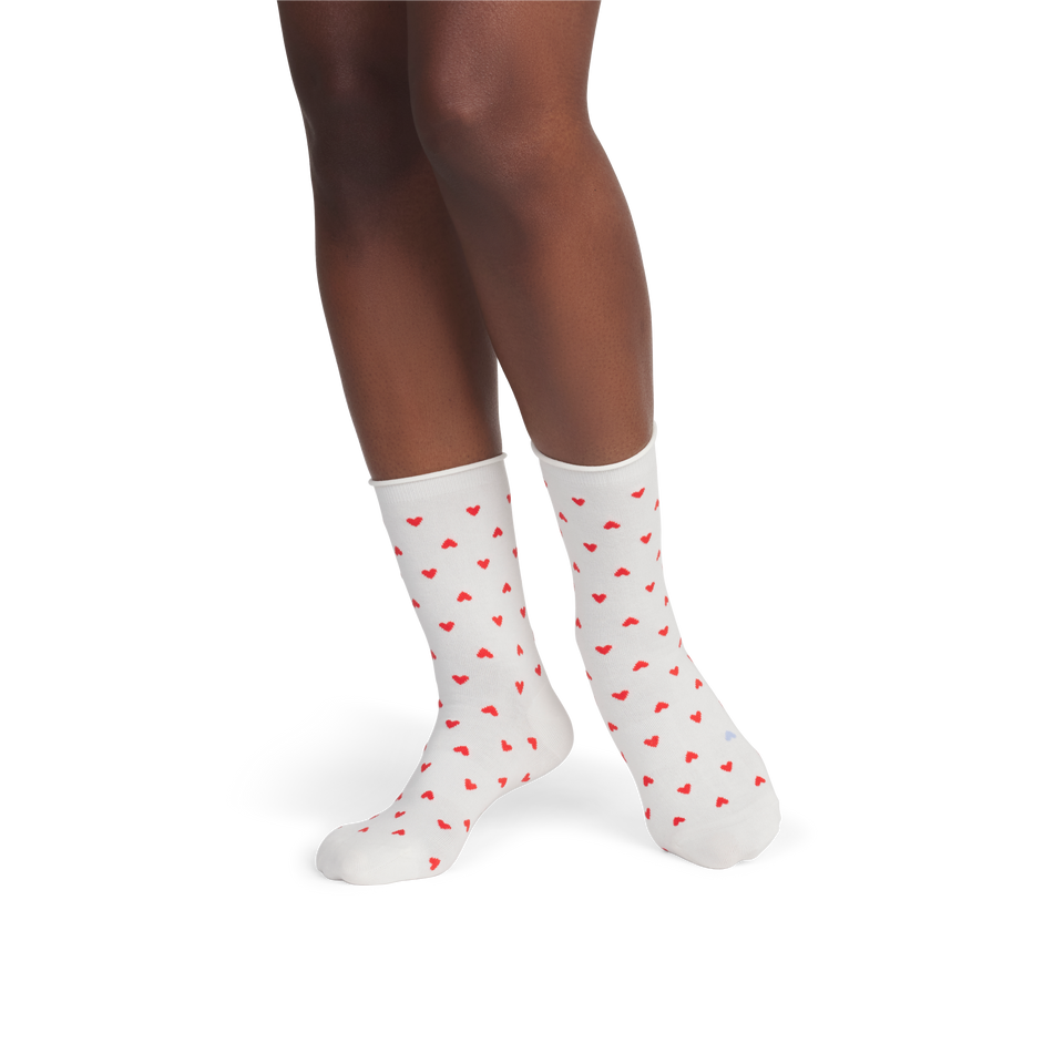 Valentine’s Half Calf Socks - Soft White WO1 [8597]