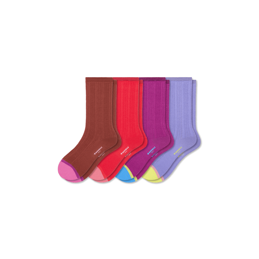 Youth Pointelle Calf Sock 4-Pack - Easy Studio Step
