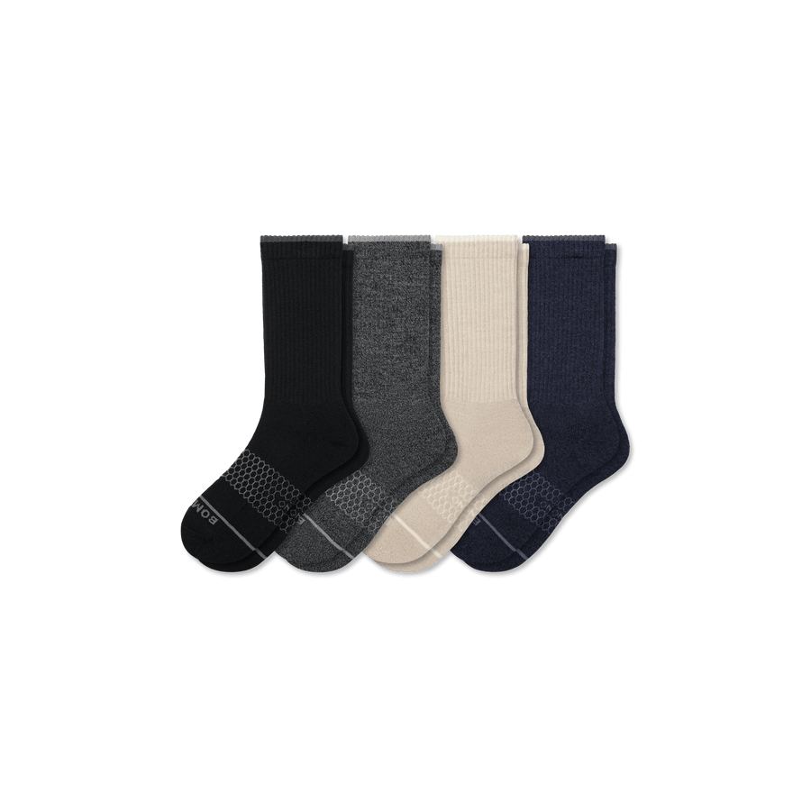 Women's Merino Wool Blend Calf Sock 4-Pack - Soft Hike Pair