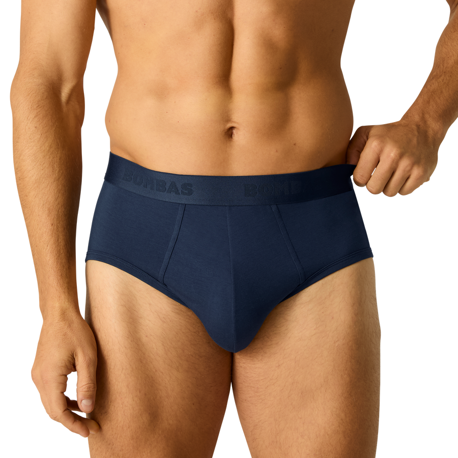 Men's Cotton Modal Blend Flyless Brief - Calm Stretch Comfort