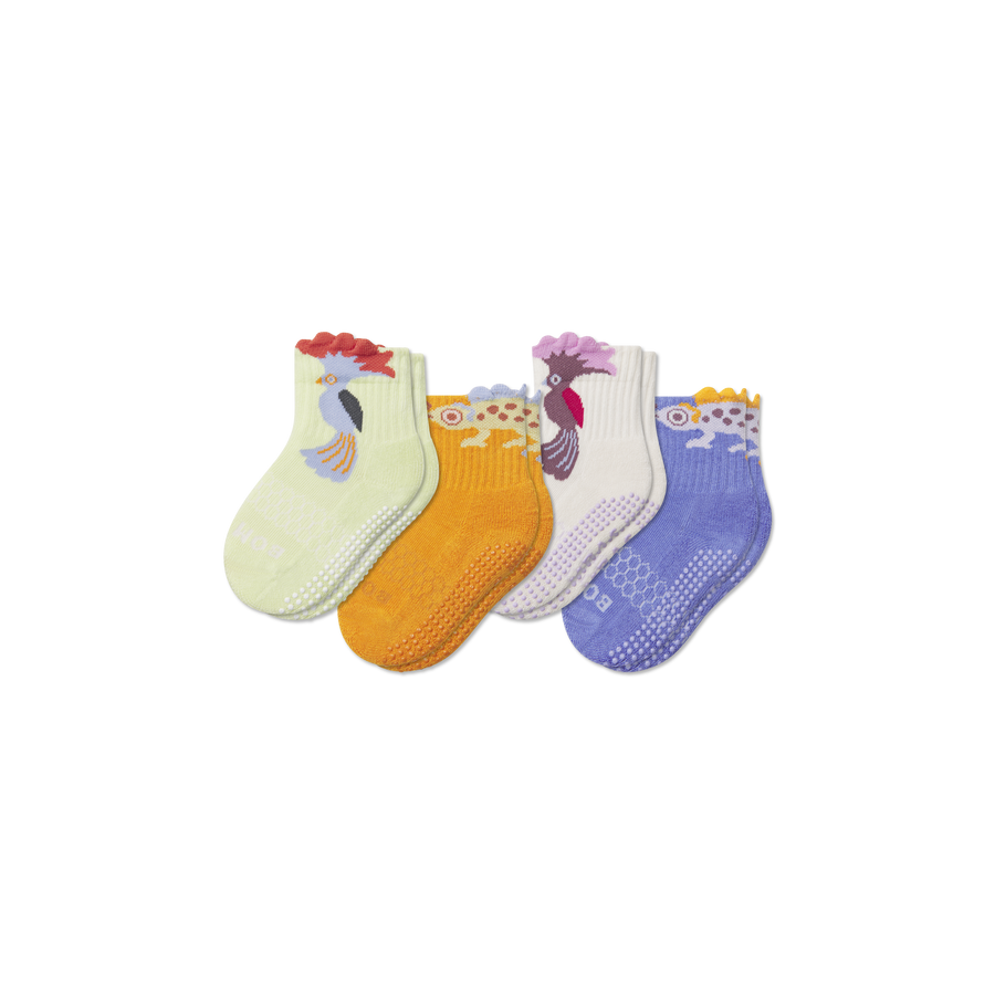 Toddler Rainforest Friends Gripper Calf Sock 4-Pack - Trail Crew Support
