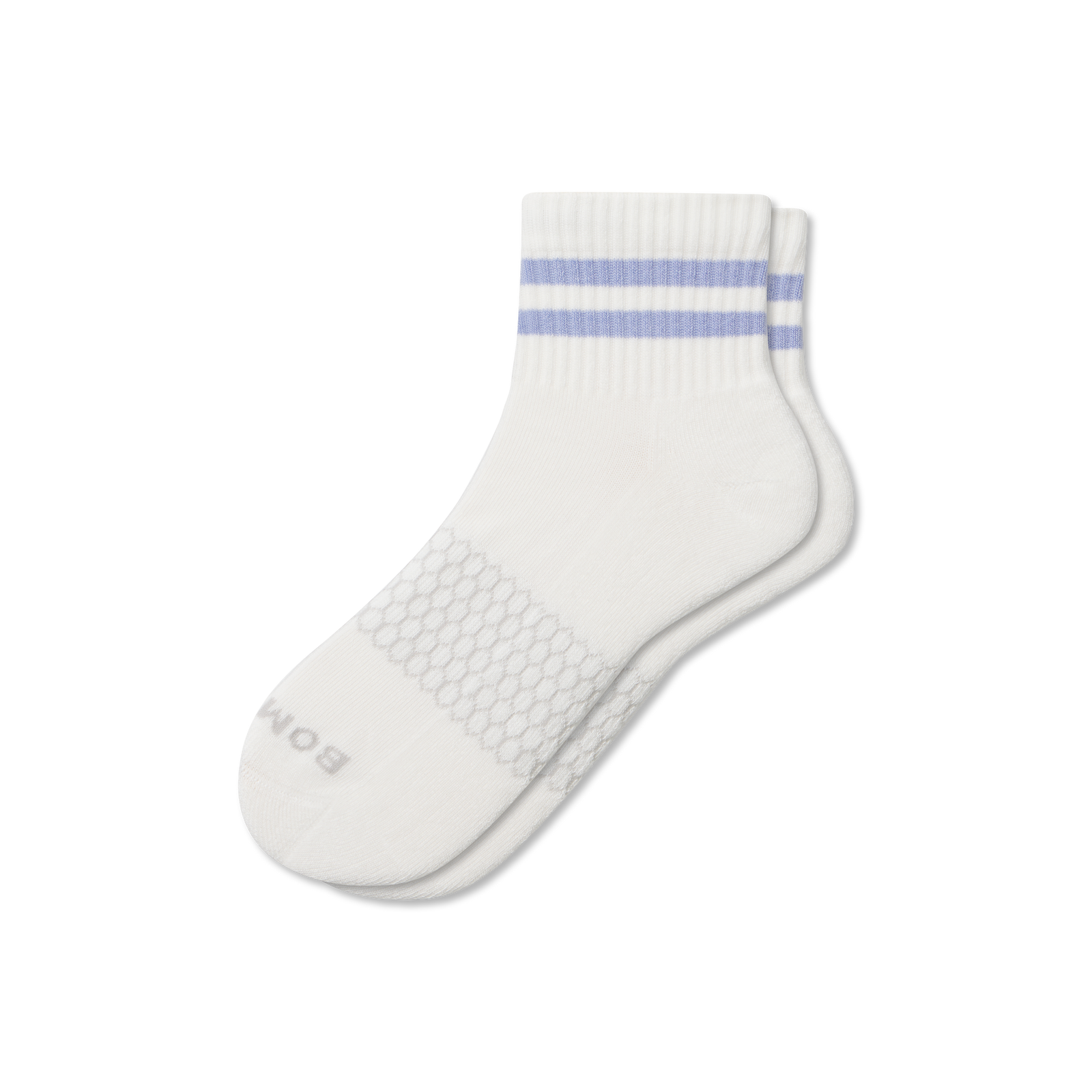 Vintage Stripes Quarter Socks - Soft White / Dawn Blue L [9006]