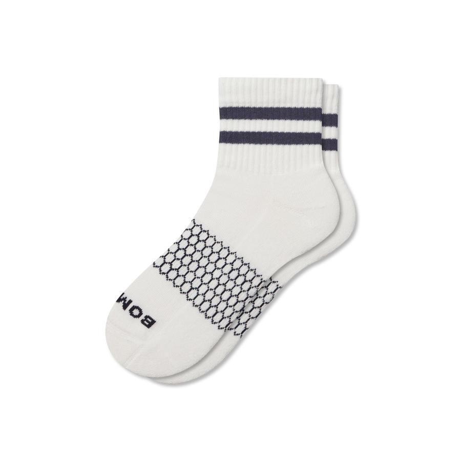 Men's Vintage Stripes Quarter Socks - Soft Shift Comfort