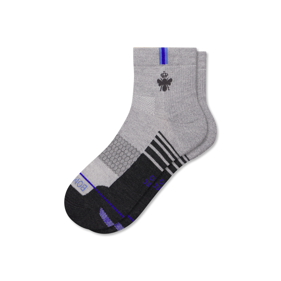 Men's Merino Wool Blend Run Quarter Socks - Cozy Lounge Move