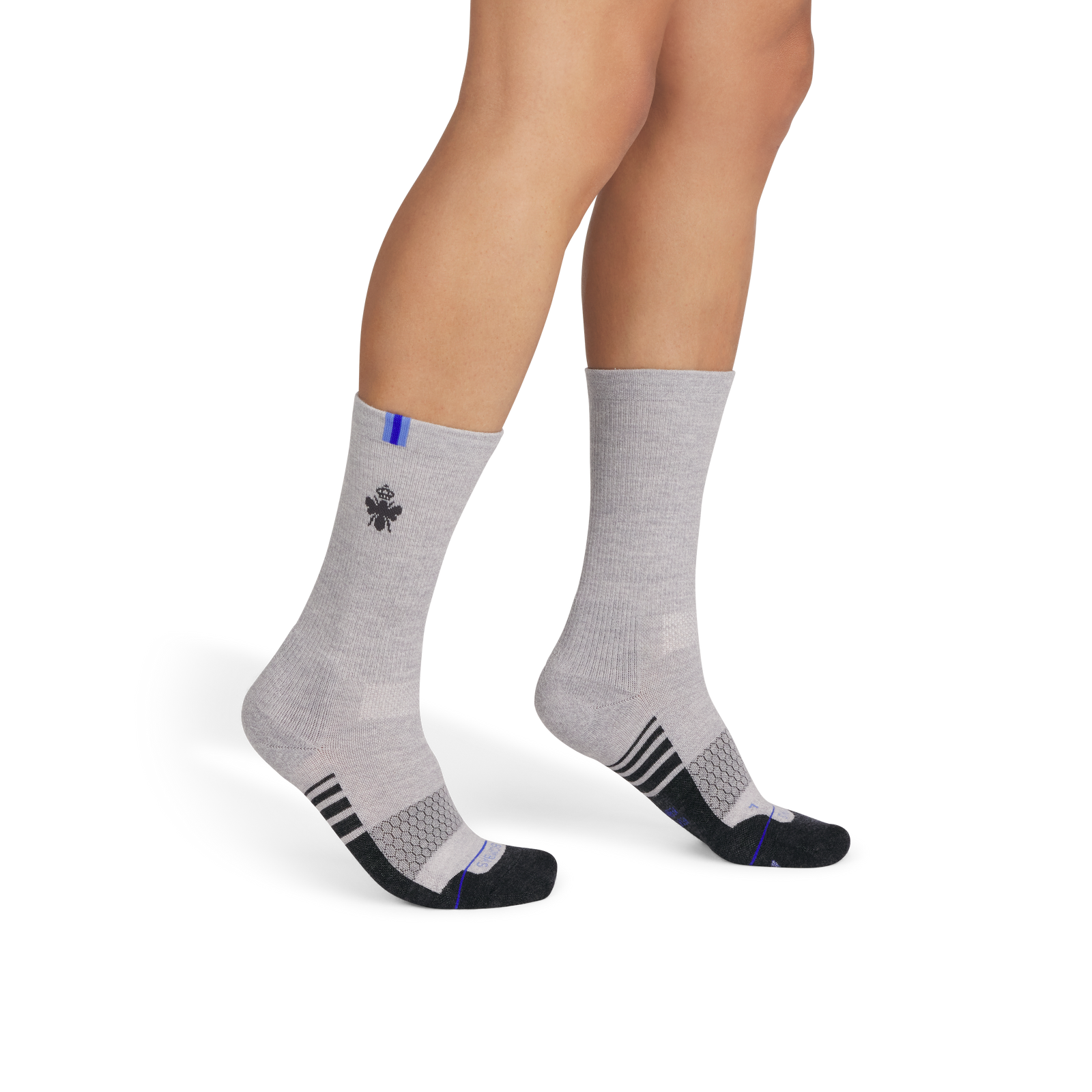 Merino Wool Blend Athletic Calf Socks - meteor white MO1 [9713]