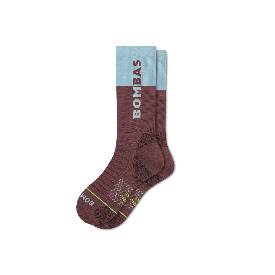 Merino Wool Blend Hiking Calf Socks - blue plum L [9719]