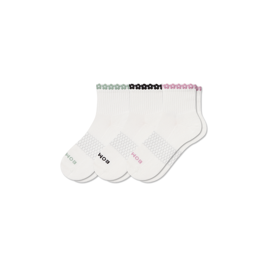 Women's Daisy Chain Quarter Sock 3-Pack - Soft Hike Comfort