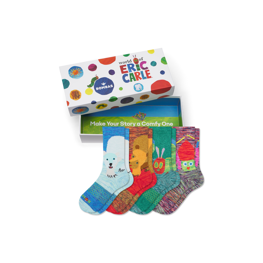 Youth Eric Carle Calf Sock 4-Pack Gift Box - Holiday Ready