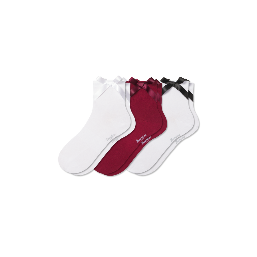Women's Lightweight Bow Quarter Sock 3-Pack - Comfort Trail Cushion