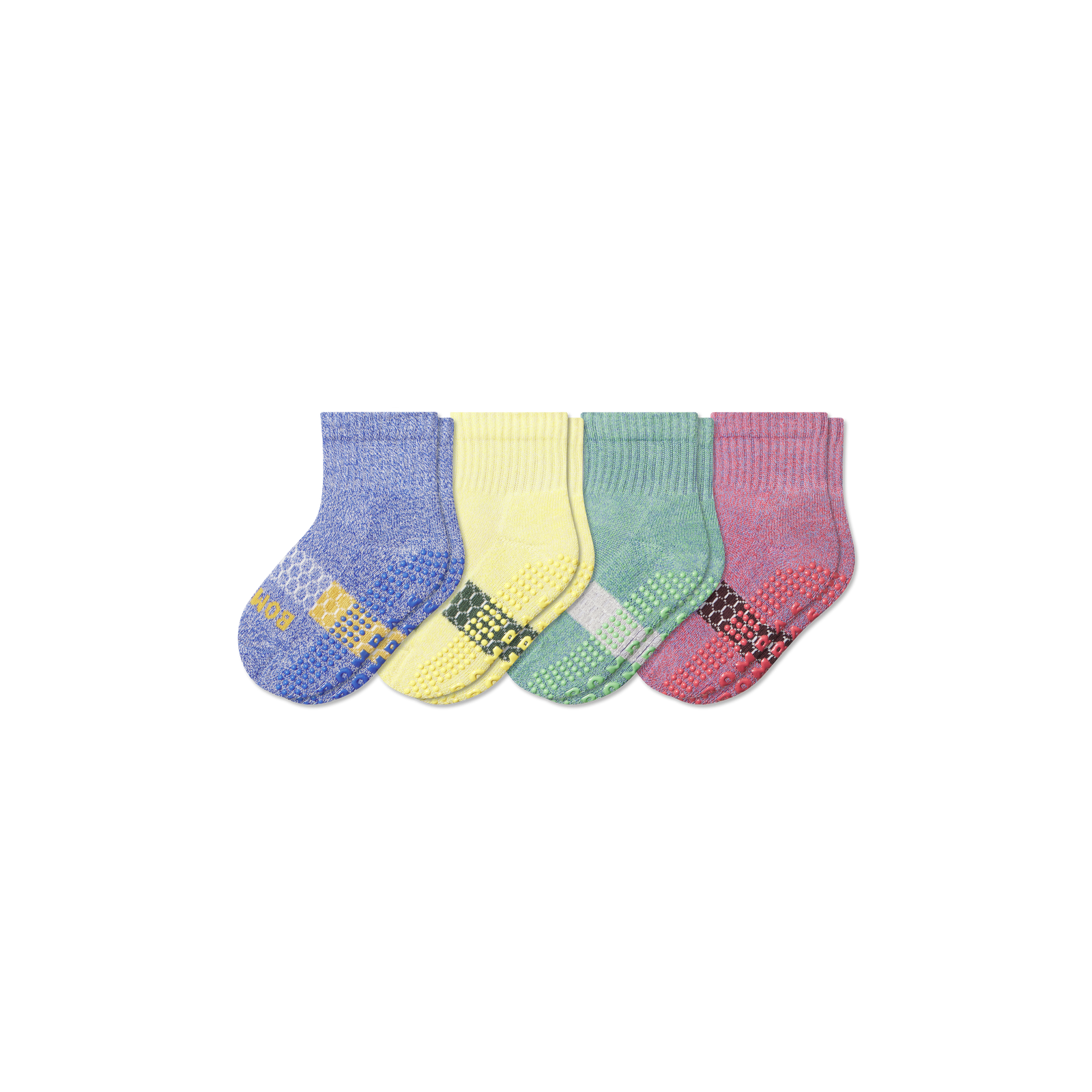 Toddler Marl Gripper Calf Sock 4-Pack - Blue Glow Mix L [9088]