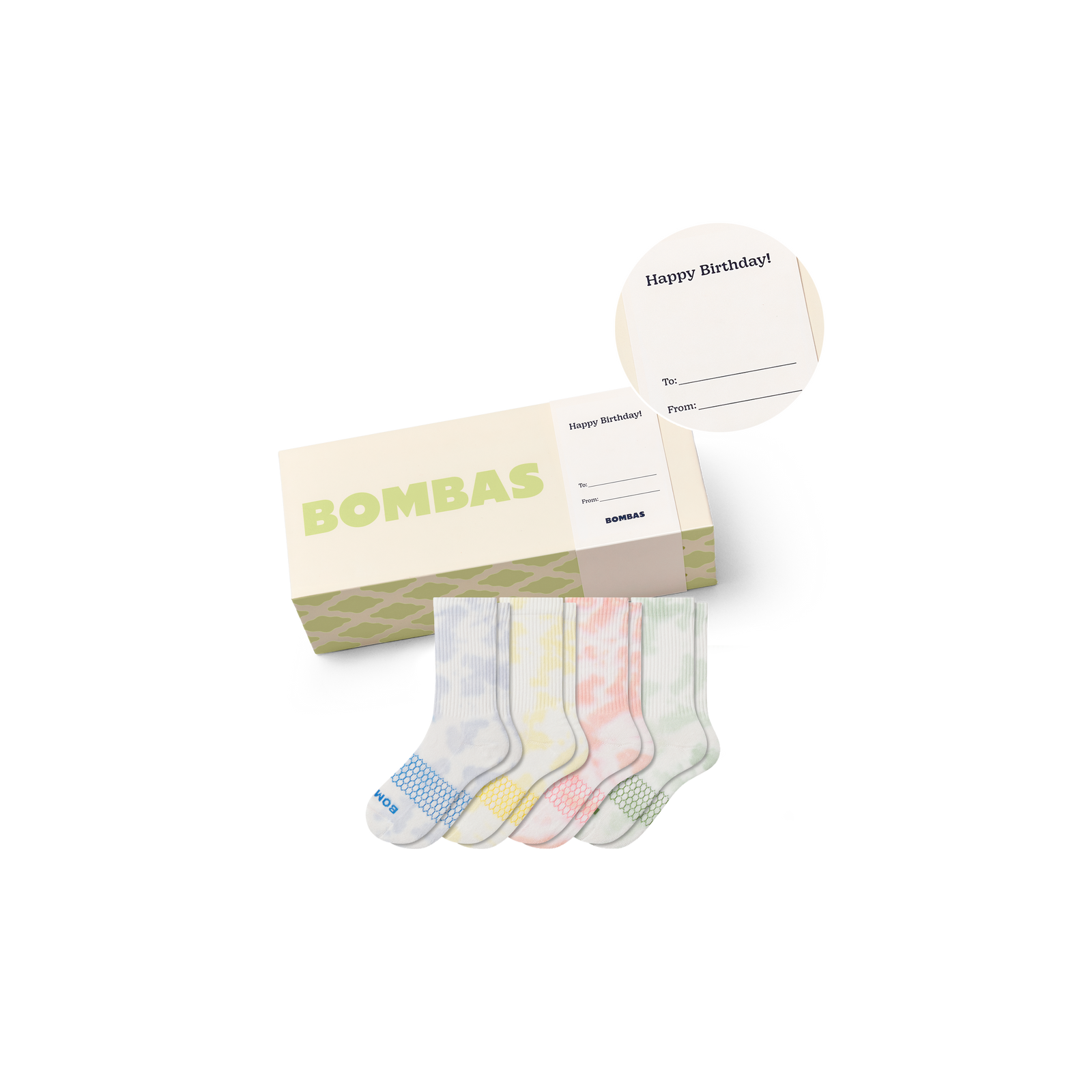 Youth Celebration Calf Sock 4-Pack Gift Box - Happy Birthday L [10548]