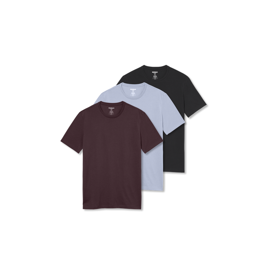 Men's Pima Cotton Slim Crew Neck T-Shirt 3-Pack - Cotton Layer