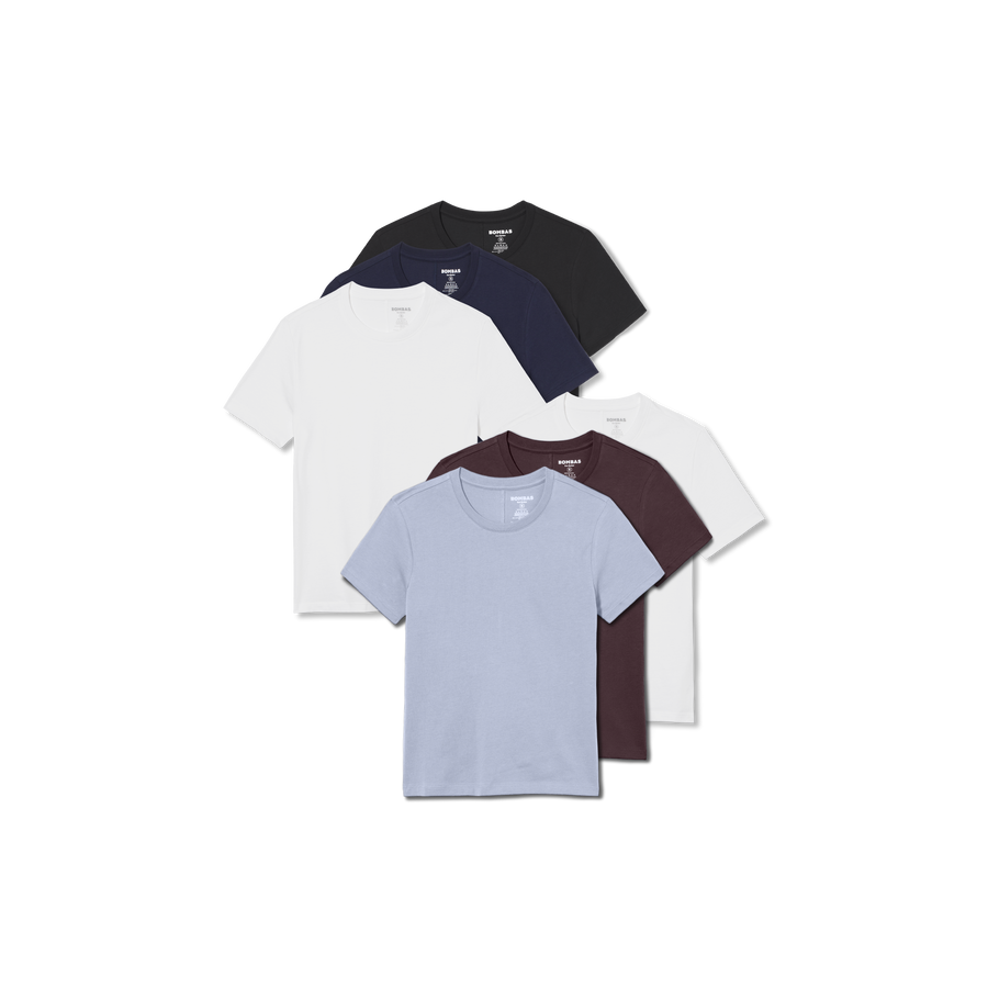 Women's Pima Cotton Slim Crew Neck T-Shirt 6-Pack - Weekend Wear