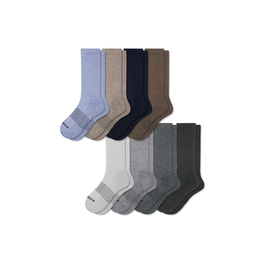 Men's Marl Calf Sock 8-Pack - Everyday Run Step