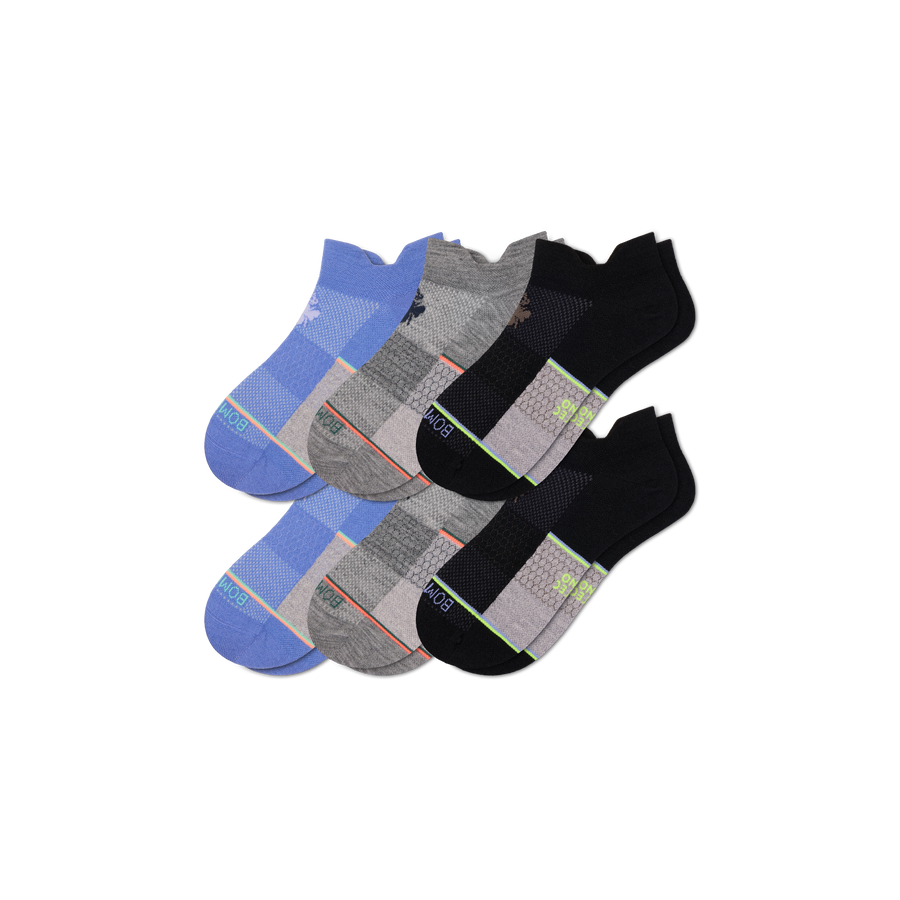 Men's UltraLite Sport Merino Wool Blend Ankle Sock 6-Pack - Breathable Low Cut Wear