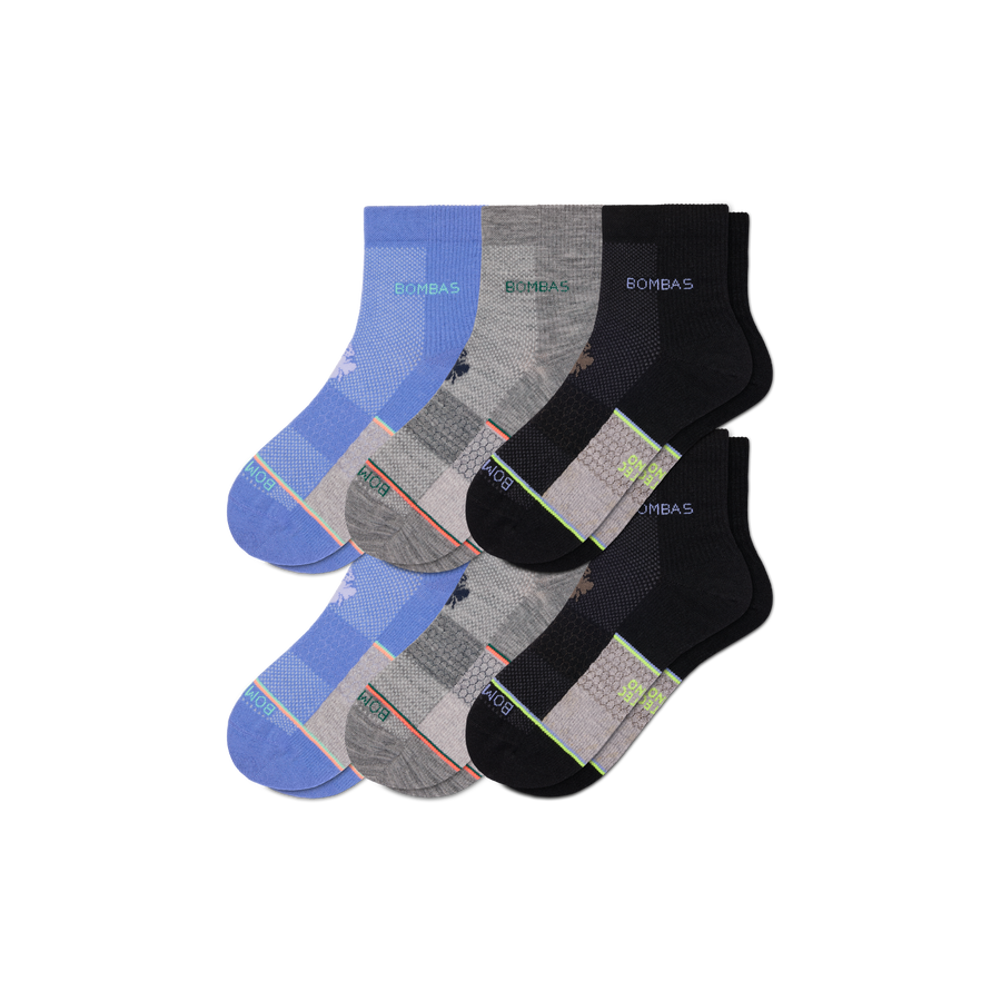 Men's UltraLite Sport Merino Wool Blend Quarter Sock 6-Pack - Outdoor Crew Pair
