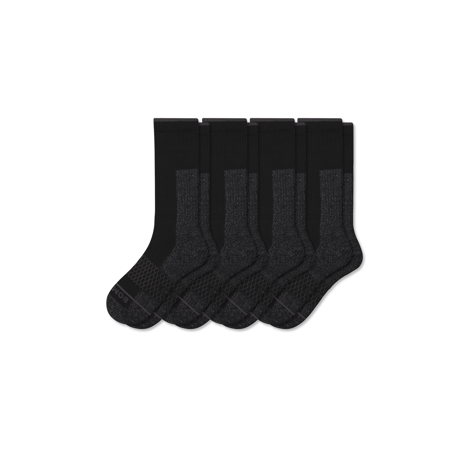 Men's Ultra Strong Merino Blend Calf Sock 4-Pack - Black L