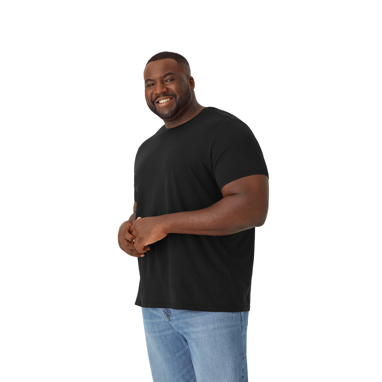 Men's Pima Cotton Crew Neck T-Shirt 6-Pack - black - 16